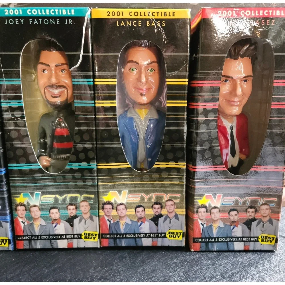 Vtg NSYNC Best Buy Exclusive Collectible Bobblehead Dolls W Boxes FULL SET 2001